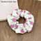 Boho Fruit Print Fabric Scrunchies Set Elegant Hair Accessories 3pcs 0
