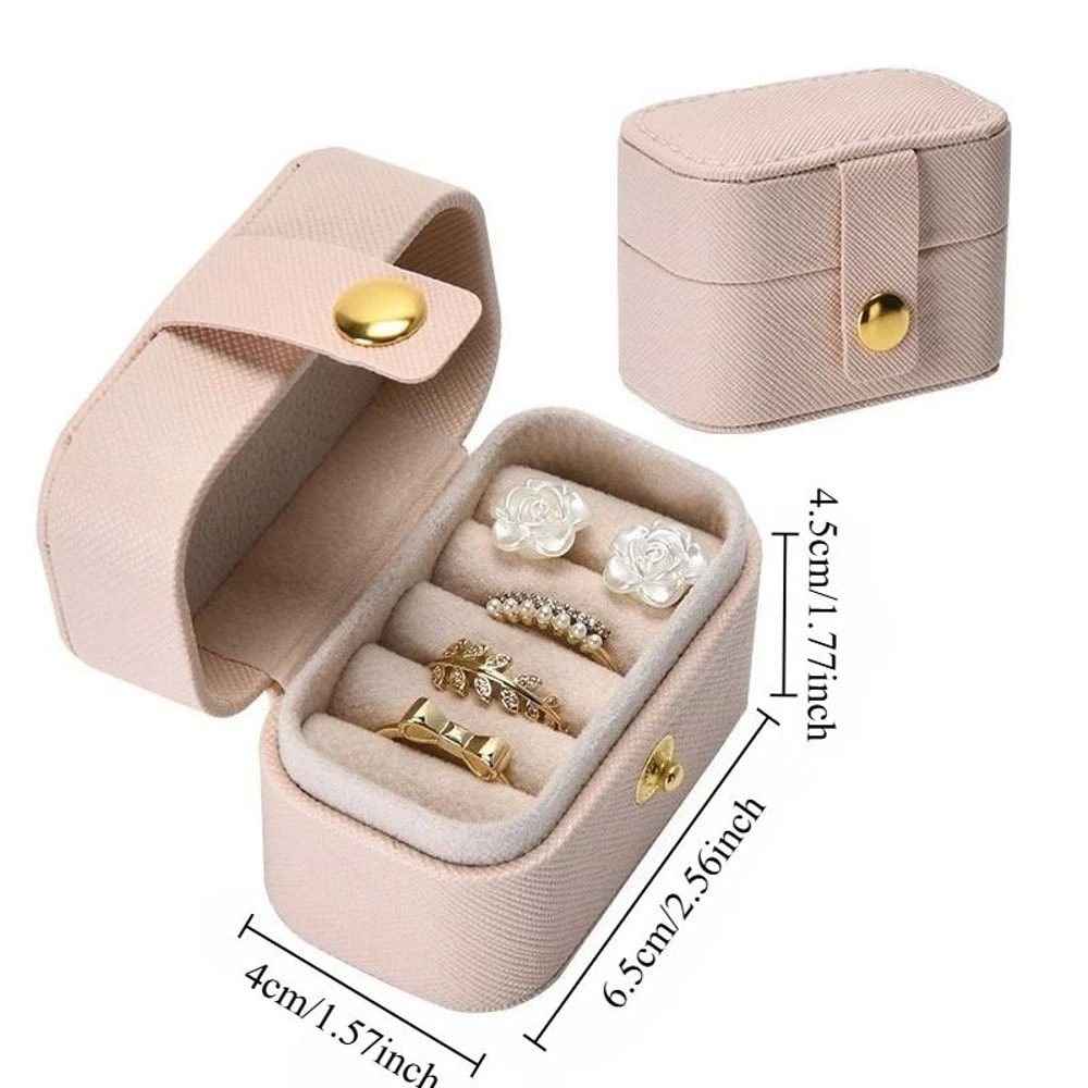 Mini Leather Jewelry Storage Bag Travel Organizer For Rings And Necklaces 5