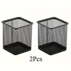 black mesh desktop pen holder set wire pencil storage cups