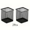 Black Mesh Desktop Pen Holder Set Wire Pencil Storage Cups 0