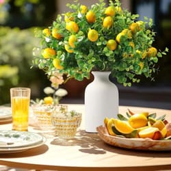 simulation lemon bunch fake fruit decor for vases and displays