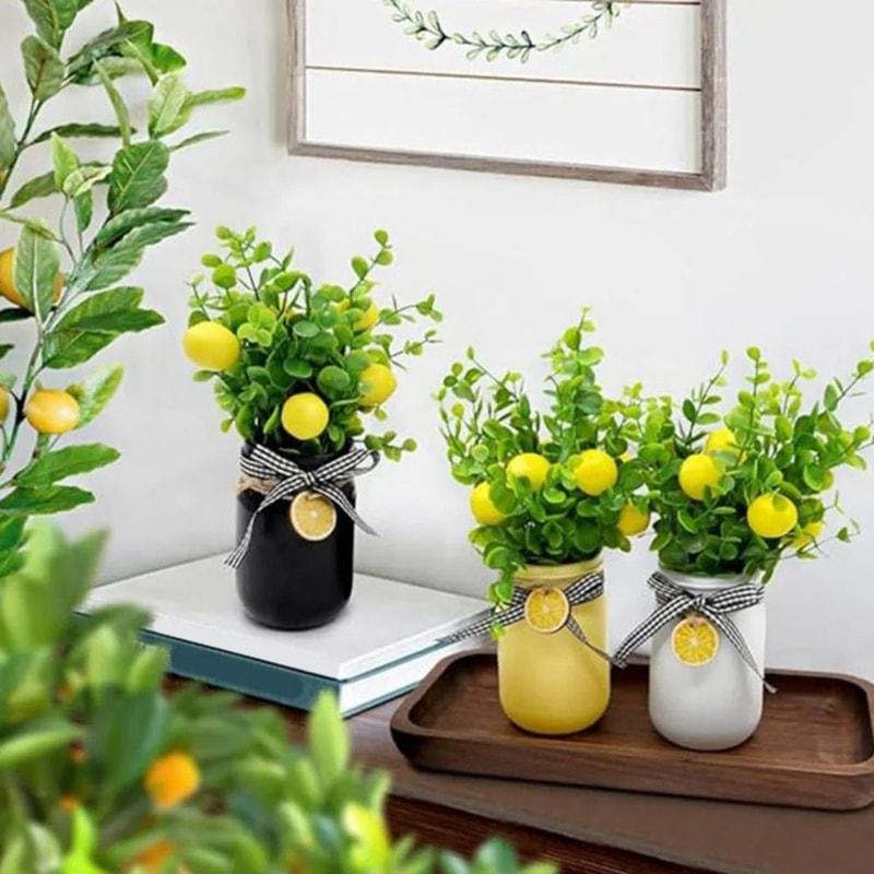 Simulation Lemon Bunch Fake Fruit Decor For Vases And Displays 4