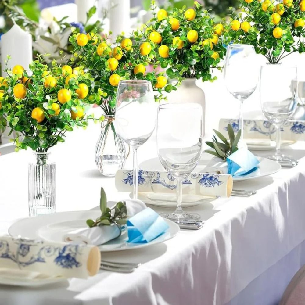 Simulation Lemon Bunch Fake Fruit Decor For Vases And Displays 5