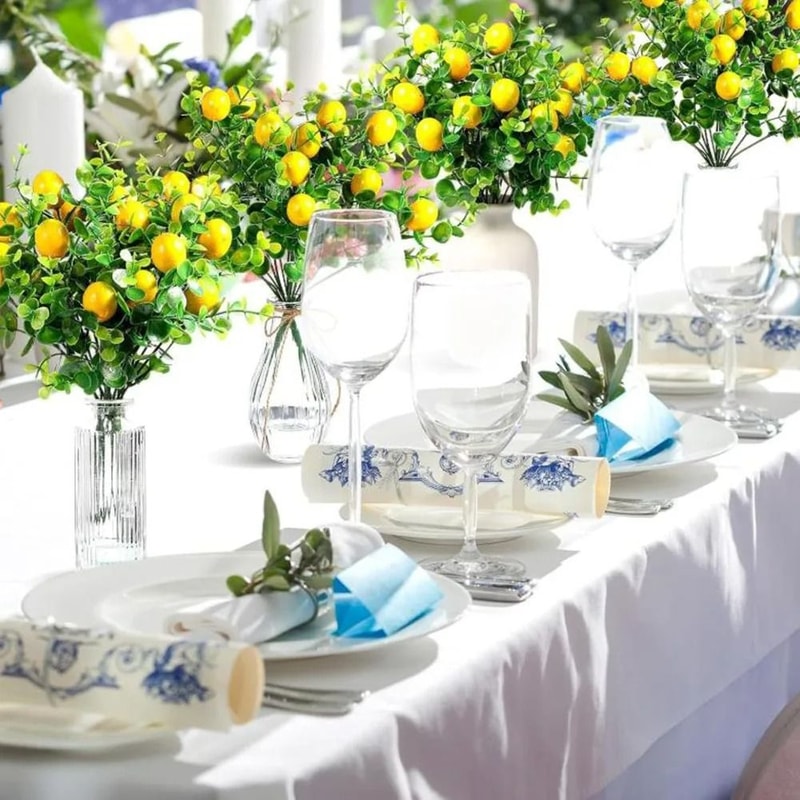 Simulation Lemon Bunch Fake Fruit Decor For Vases And Displays 5