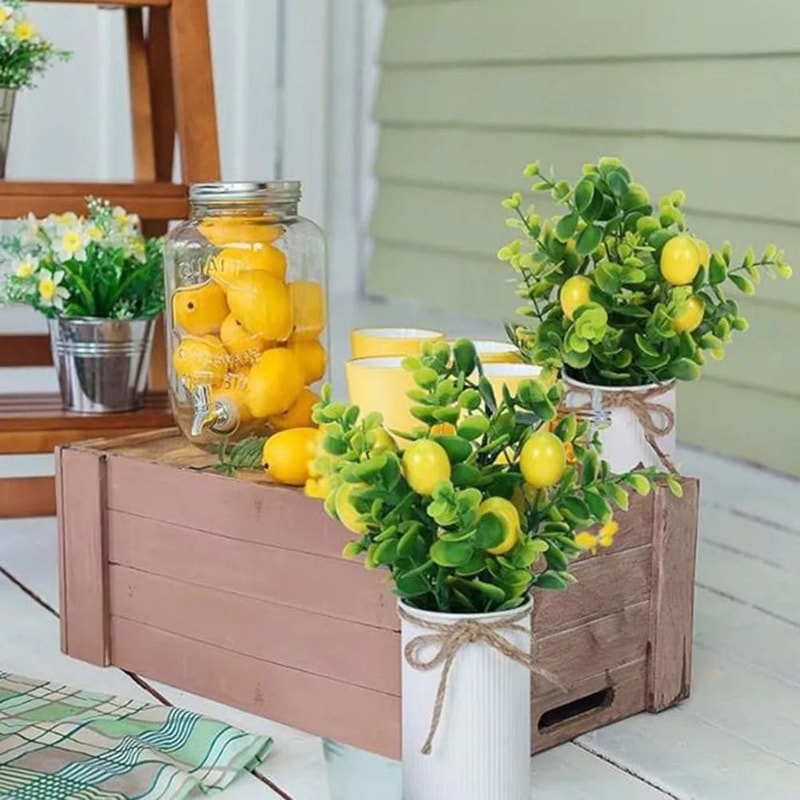 Simulation Lemon Bunch Fake Fruit Decor For Vases And Displays 6