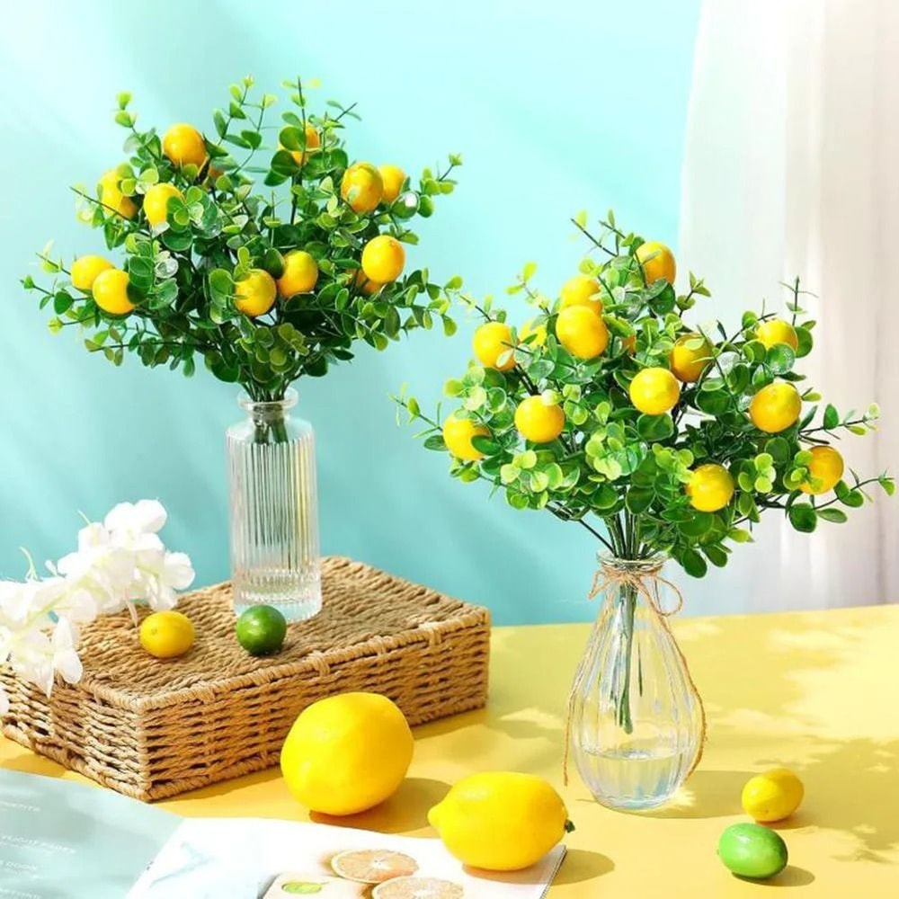 Simulation Lemon Bunch Fake Fruit Decor For Vases And Displays 7