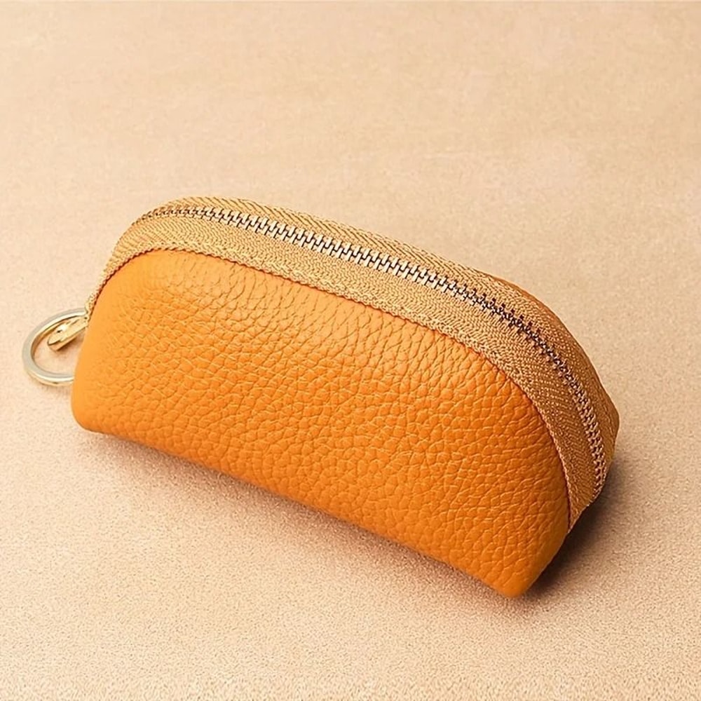 Compact Womens Wallet Key Holder With Zipper Card Organizer 4