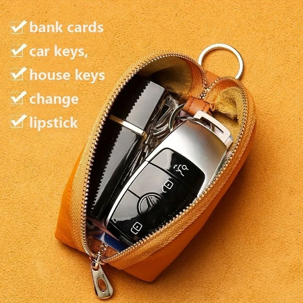 Compact Womens Wallet Key Holder With Zipper Card Organizer 7