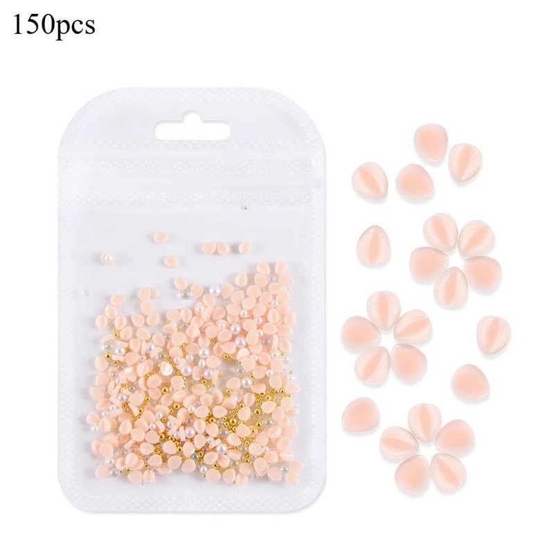 150pcs 3D Nail Art Charm Kit With Acrylic Petals And Rhinestones 7