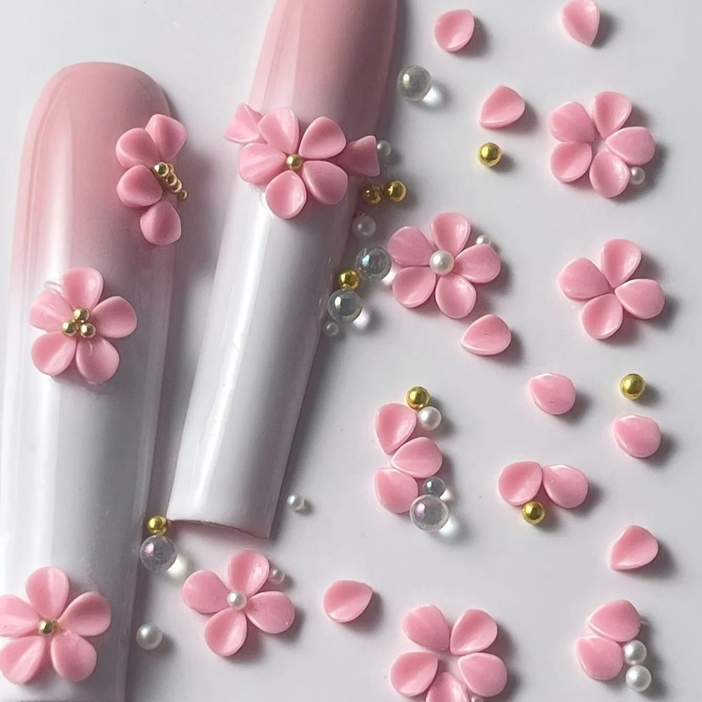 150pcs 3D Nail Art Charm Kit With Acrylic Petals And Rhinestones 12