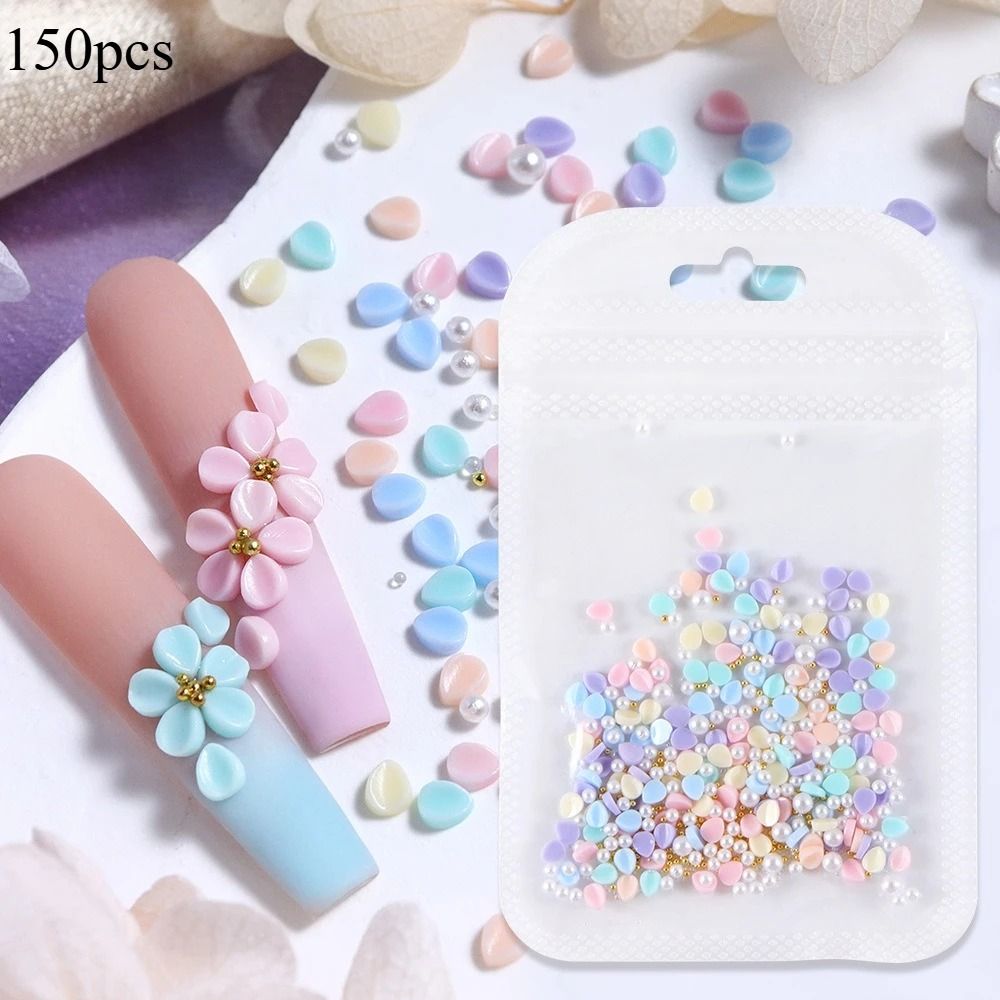 150pcs 3D Nail Art Charm Kit With Acrylic Petals And Rhinestones 5