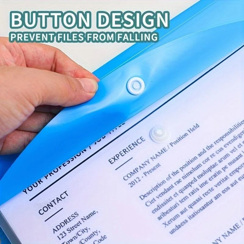 A4 Expanding File Folder Set Push Button Document Organizer For Office And School 1