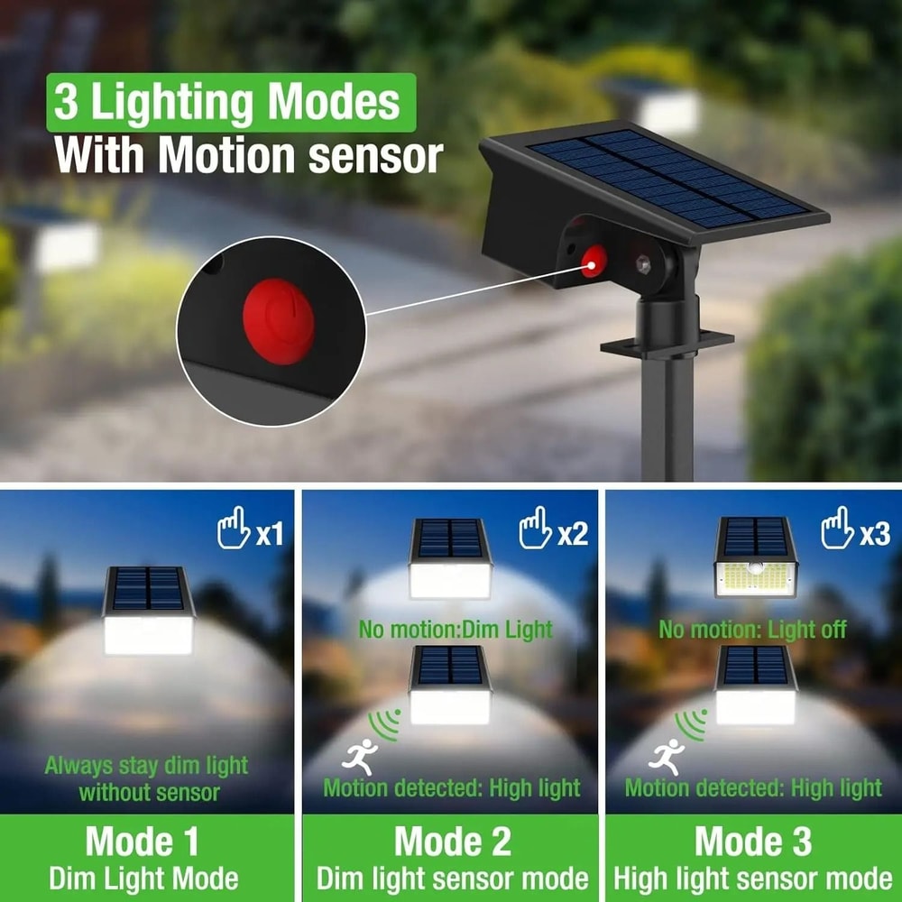 Solar Motion Sensor Spot Lights Outdoor Waterproof Garden Landscape Lights 6