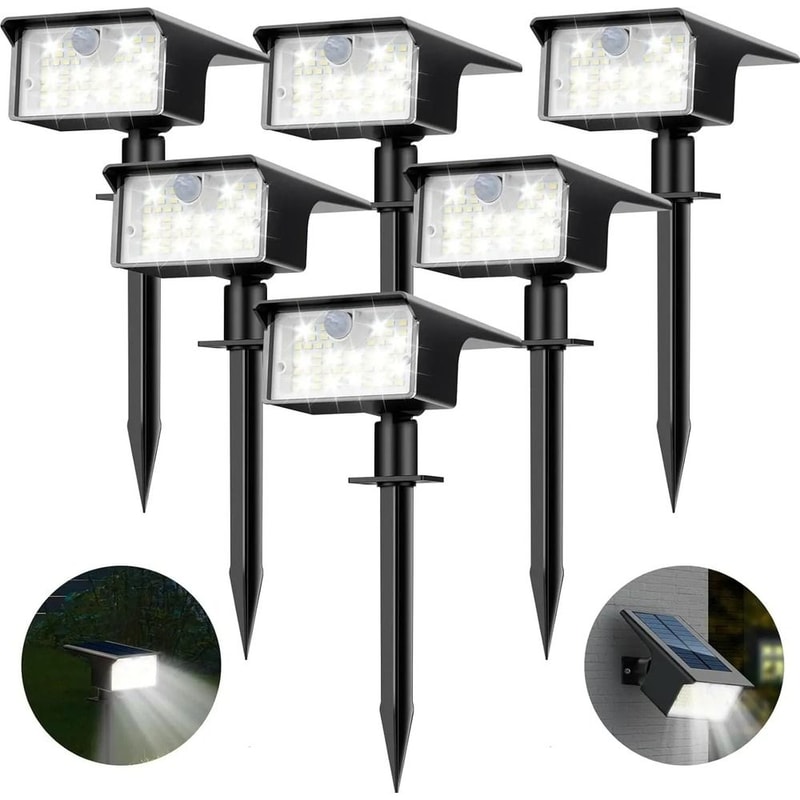 Solar Motion Sensor Spot Lights Outdoor Waterproof Garden Landscape Lights 2