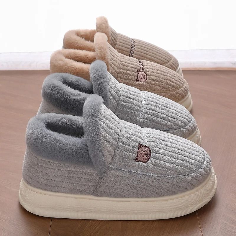 Winter Fuzzy Plush House Slippers For Women Warm Soft Sole Indoor Shoes 9