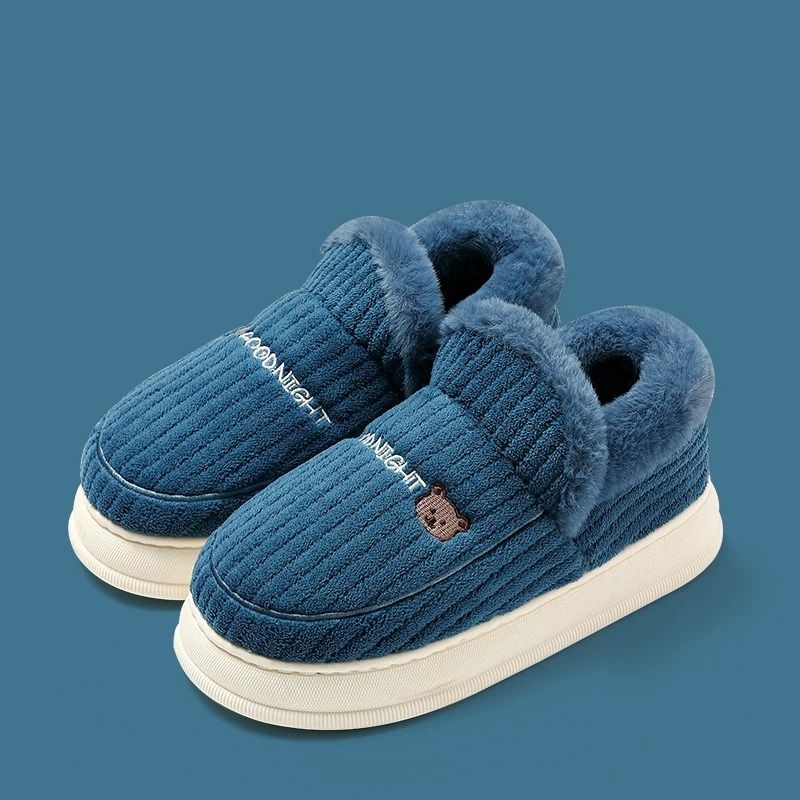 Winter Fuzzy Plush House Slippers For Women Warm Soft Sole Indoor Shoes 2