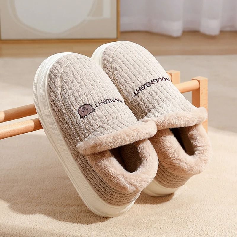 Winter Fuzzy Plush House Slippers For Women Warm Soft Sole Indoor Shoes 4