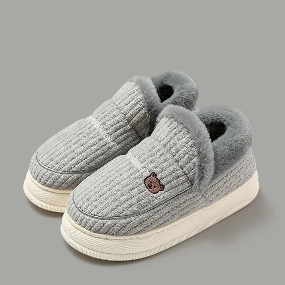 Winter Fuzzy Plush House Slippers For Women Warm Soft Sole Indoor Shoes 1