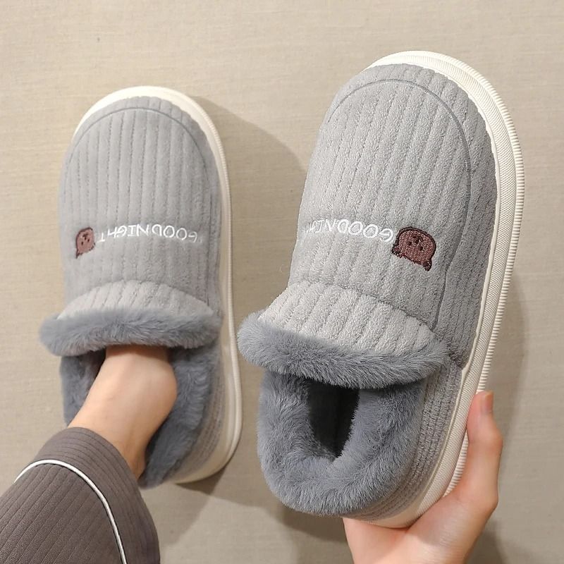 Winter Fuzzy Plush House Slippers For Women Warm Soft Sole Indoor Shoes 8