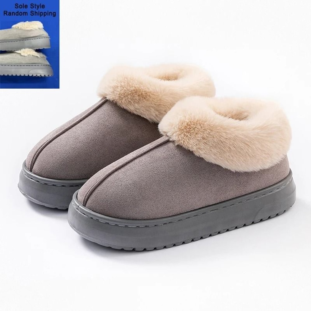 Winter Plush Snow Boots Slippers For Men And Women Indoor Outdoor 5