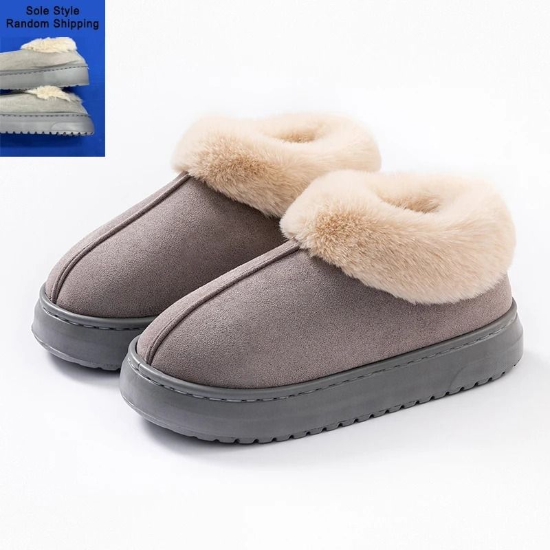 Winter Plush Snow Boots Slippers For Men And Women Indoor Outdoor 5