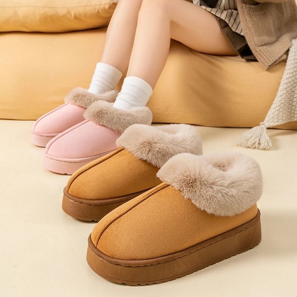 Winter Plush Snow Boots Slippers For Men And Women Indoor Outdoor 6