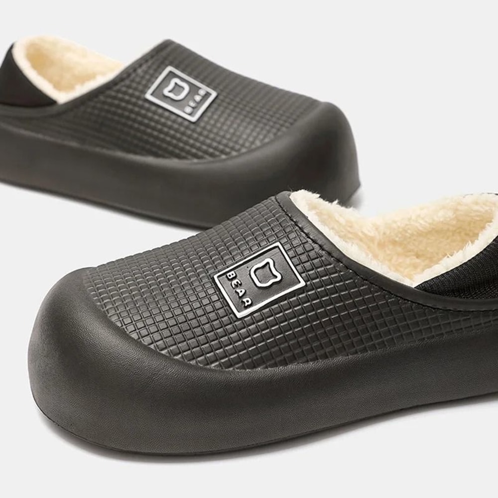 Waterproof Plush Cotton Slippers With Non Slip Sole For Men And Women 4