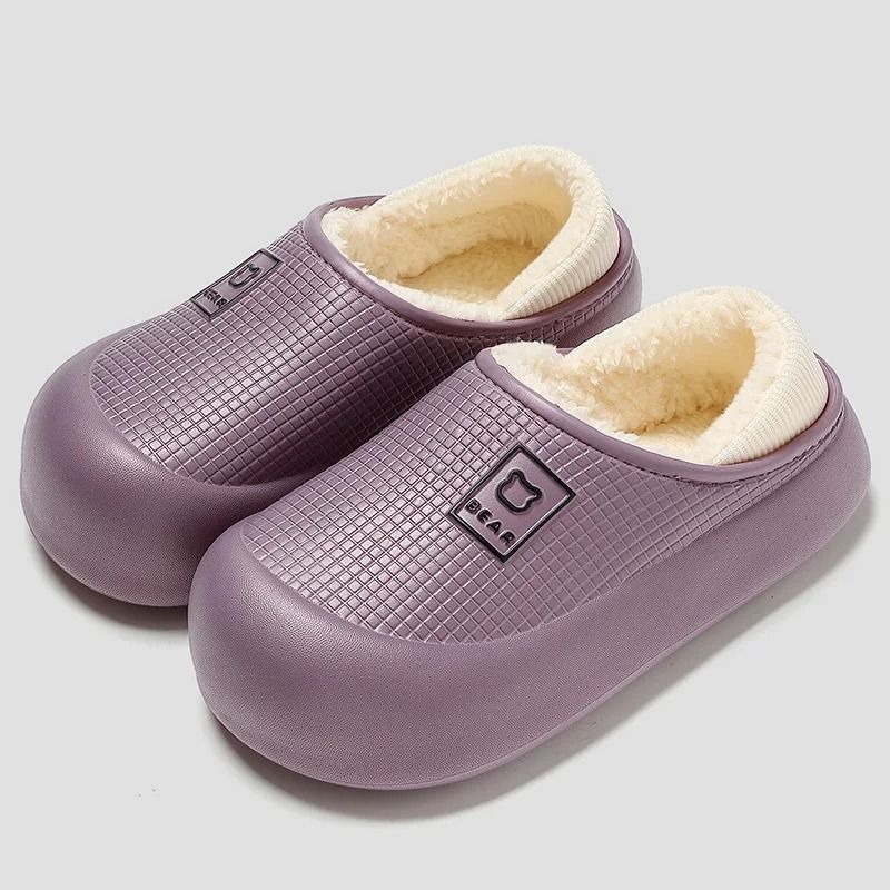 Waterproof Plush Cotton Slippers With Non Slip Sole For Men And Women 2
