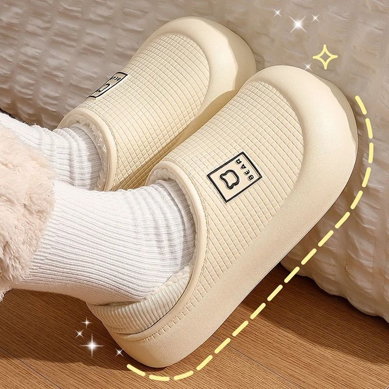 Waterproof Plush Cotton Slippers With Non Slip Sole For Men And Women 3