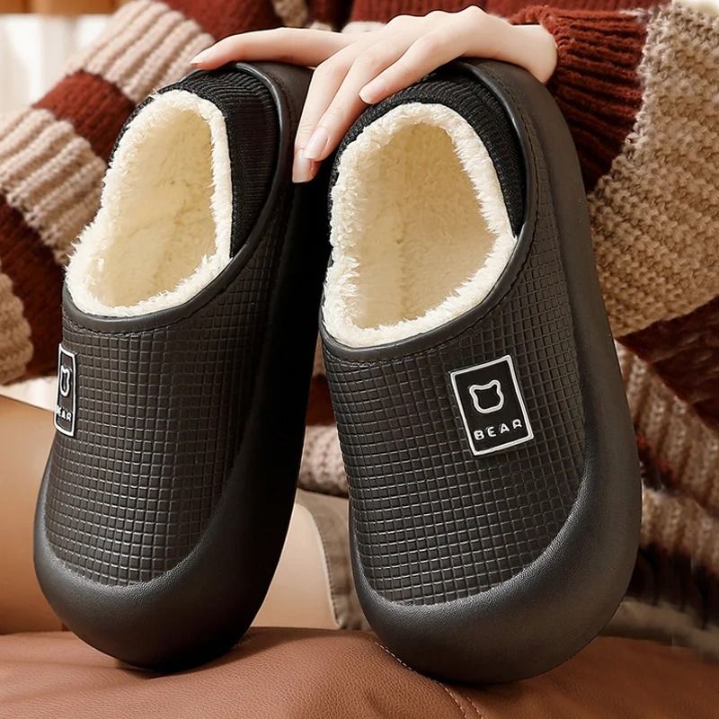 Waterproof Plush Cotton Slippers With Non Slip Sole For Men And Women 6