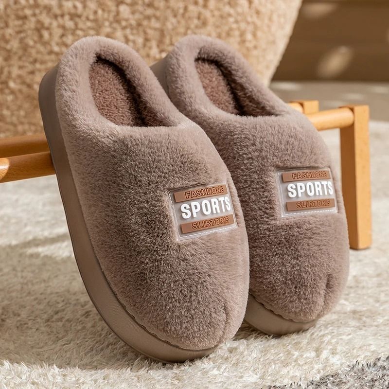 Winter Bow Plush Slippers For Women Soft EVA Non Slip House Slides 5