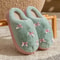 Winter Bow Plush Slippers For Women Soft EVA Non Slip House Slides 1