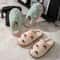 Winter Bow Plush Slippers For Women Soft EVA Non Slip House Slides 7