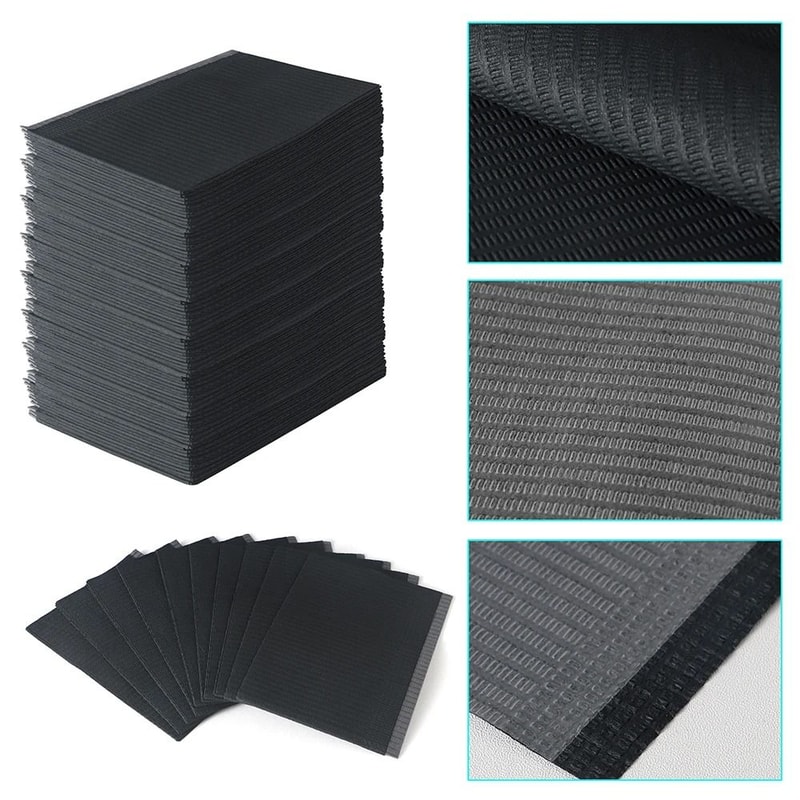 Disposable Waterproof Tattoo Clean Pads Black Table Cover Bibs For Tattoo And Dental Use 1