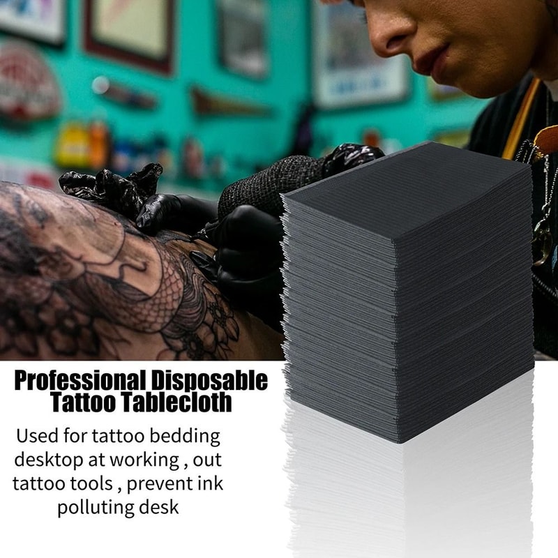 Disposable Waterproof Tattoo Clean Pads Black Table Cover Bibs For Tattoo And Dental Use 3