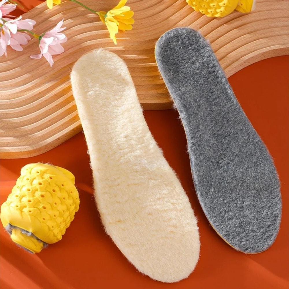 Winter Wool Warm Insoles Thick Cushioned Breathable Shoe Inserts For Cold Weather Comfort 4