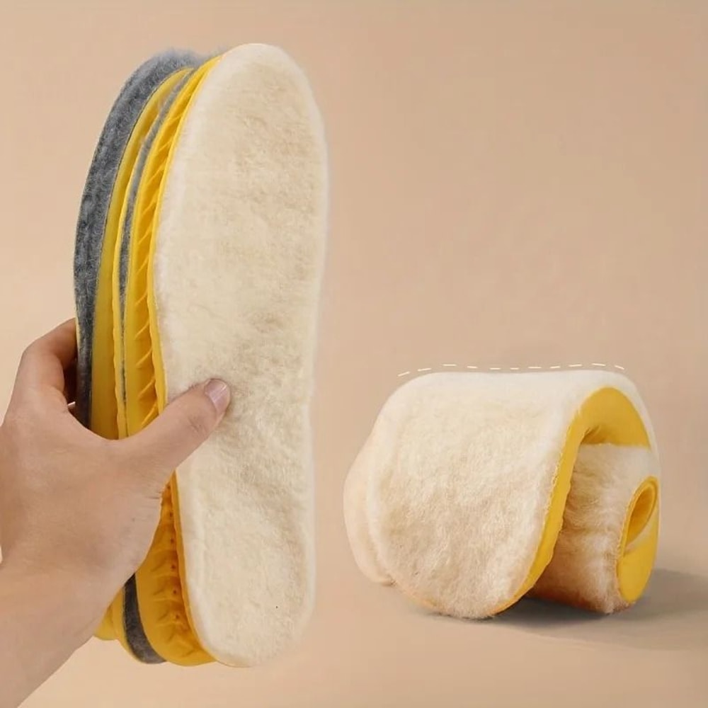 Winter Wool Warm Insoles Thick Cushioned Breathable Shoe Inserts For Cold Weather Comfort 5