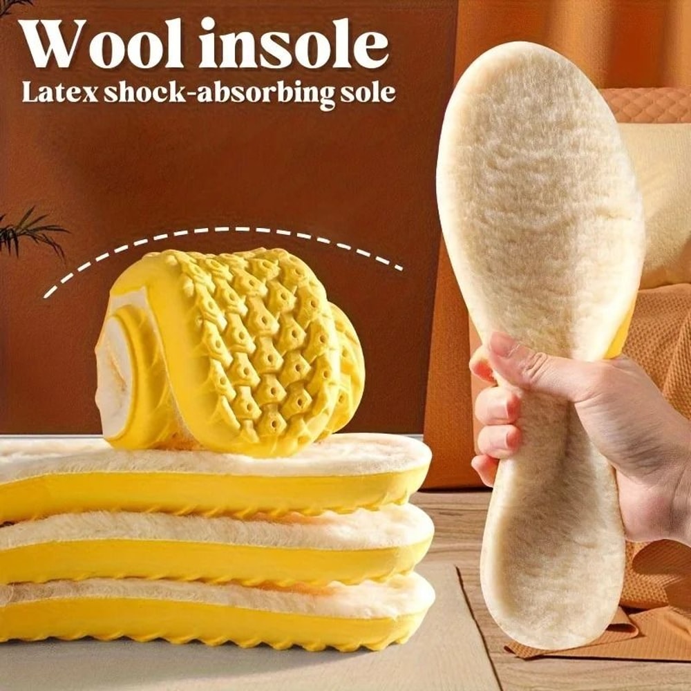 Winter Wool Warm Insoles Thick Cushioned Breathable Shoe Inserts For Cold Weather Comfort 7