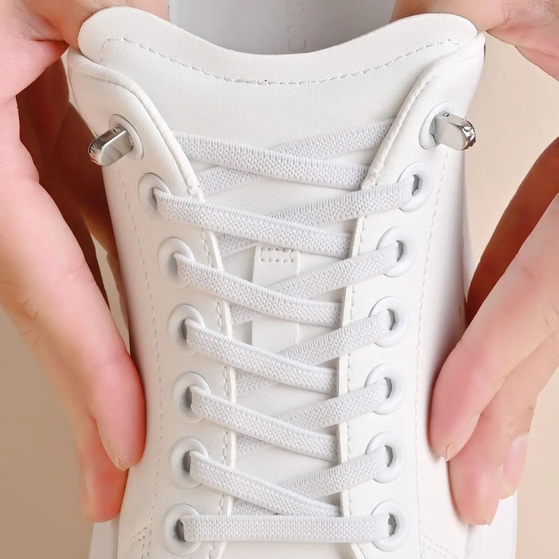 Elastic No Tie Shoe Laces With Metal Buckles For Sports And Casual Shoes 9