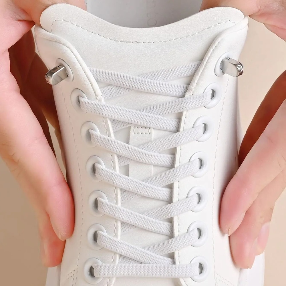 Elastic No Tie Shoe Laces With Metal Buckles For Sports And Casual Shoes 10