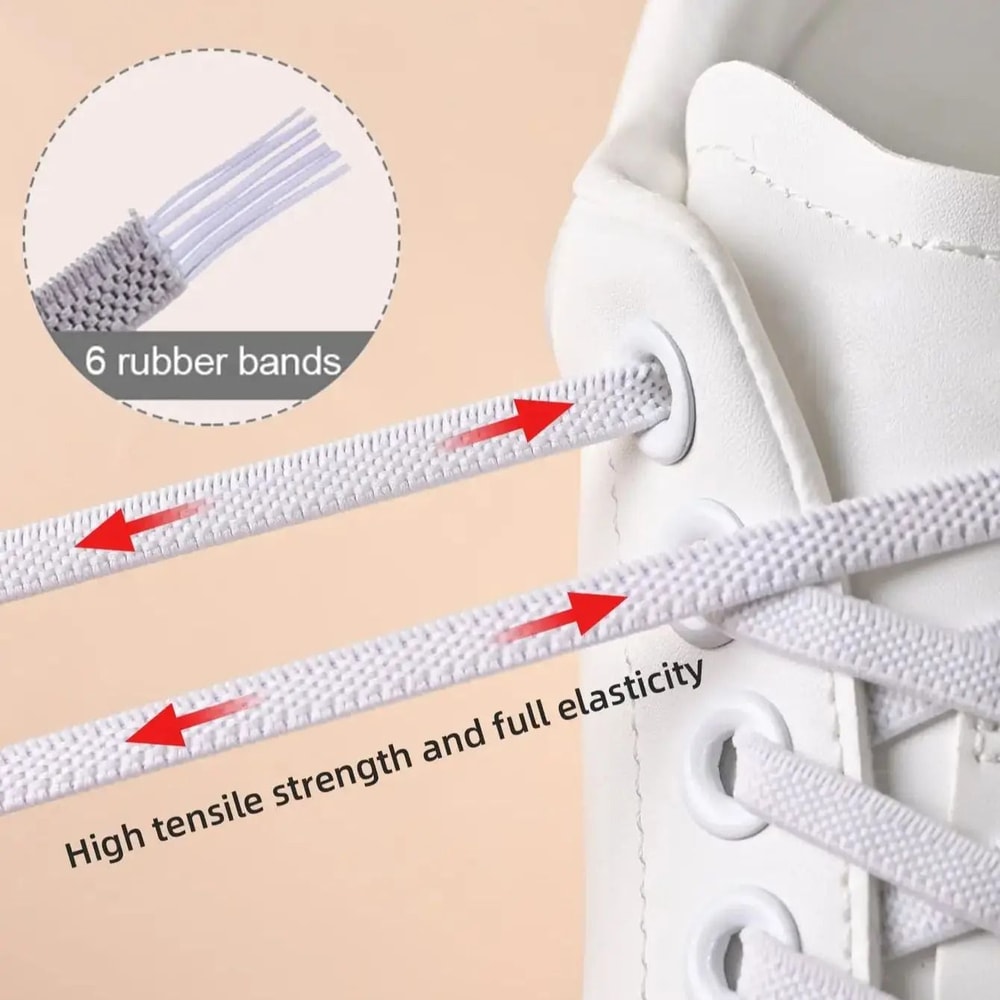 Elastic No Tie Shoe Laces With Metal Buckles For Sports And Casual Shoes 5