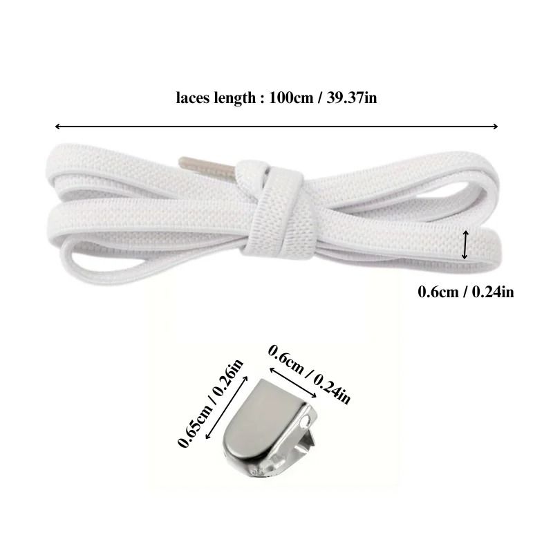 Elastic No Tie Shoe Laces With Metal Buckles For Sports And Casual Shoes 6