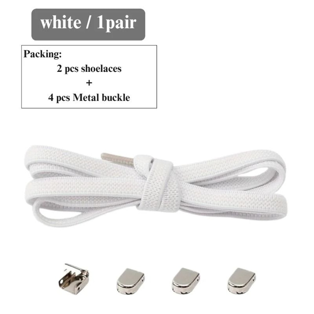 Elastic No Tie Shoe Laces With Metal Buckles For Sports And Casual Shoes 2