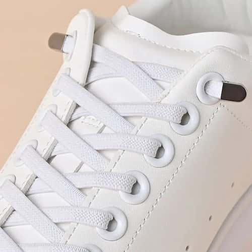 Elastic No Tie Shoe Laces with Metal Buckles for Sports and Casual Shoes