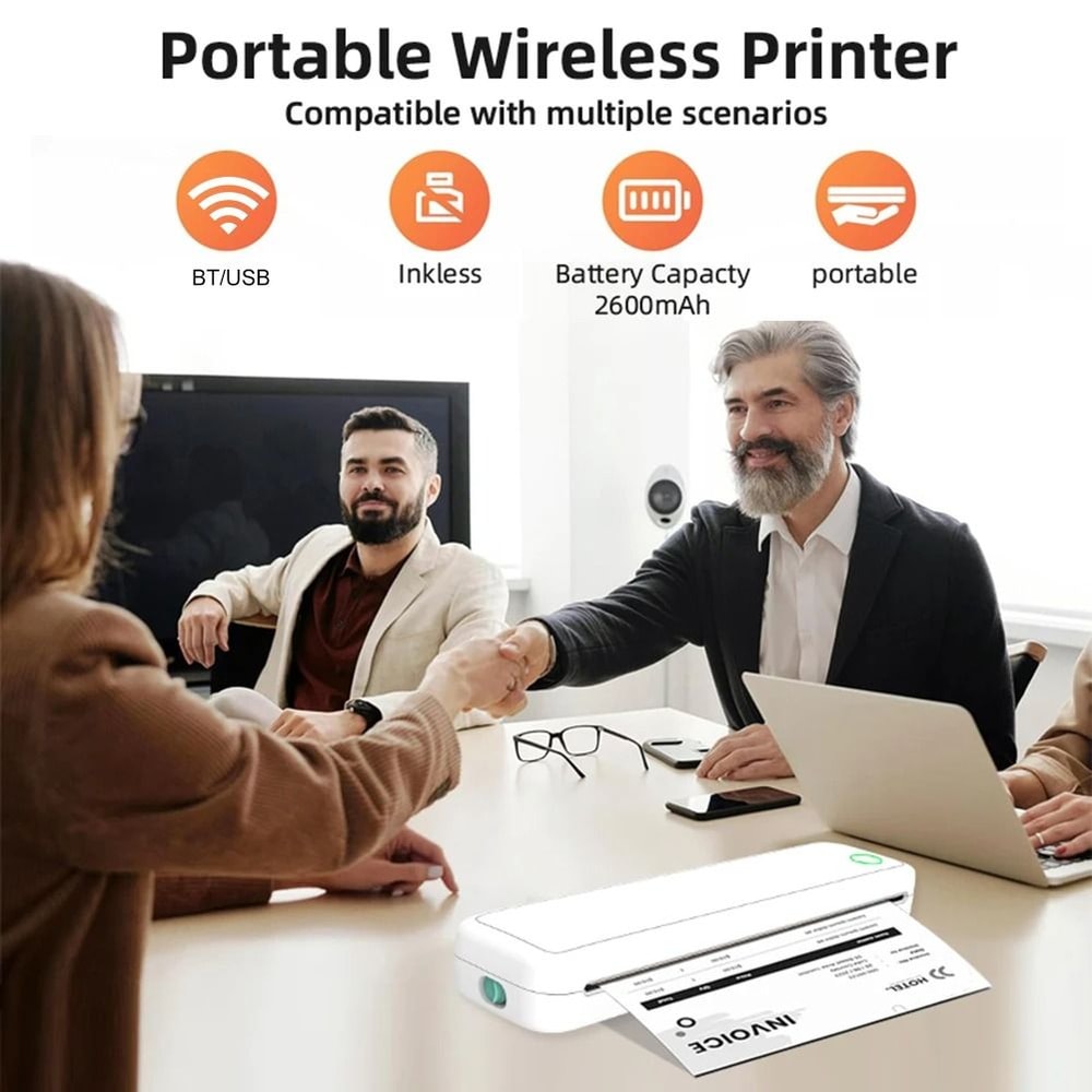Portable A4 Thermal Printer Inkless Mini Printer For Phone PC And Tattoo Transfer 8