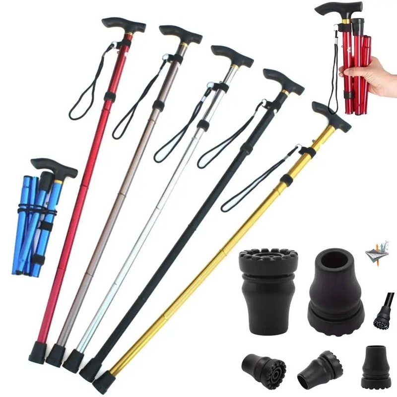 Aluminum Alloy Trekking Poles Ultralight Adjustable Nordic Walking Sticks 0