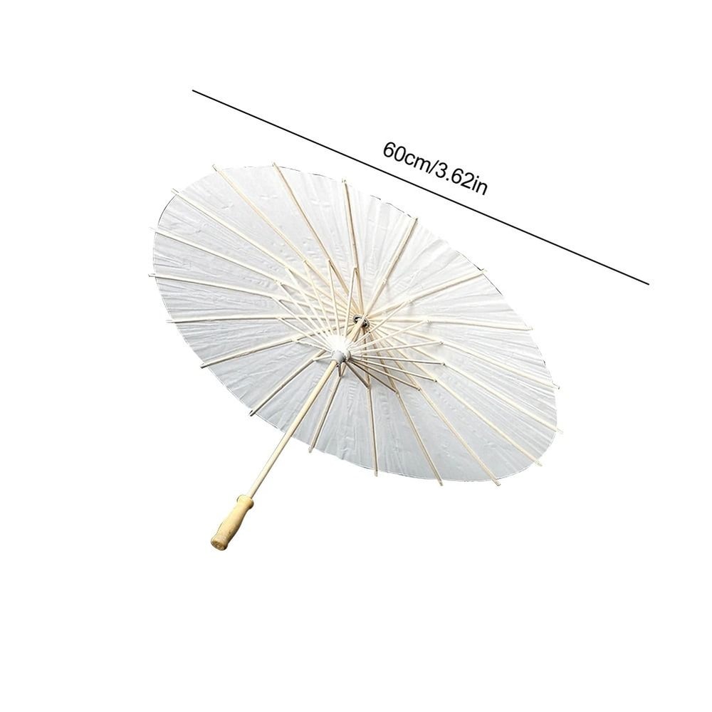 White Paper Wedding Umbrella With Wooden Handle DIY Photography Prop 7