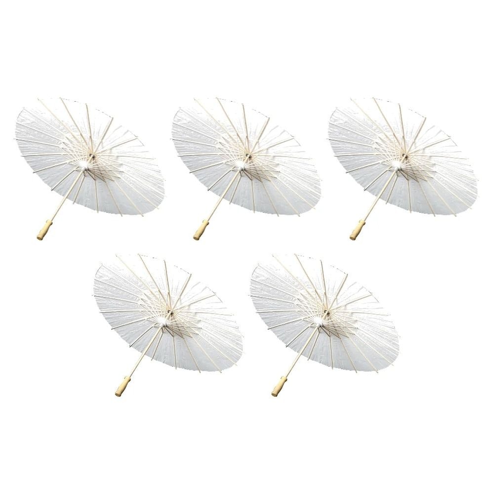 White Paper Wedding Umbrella With Wooden Handle DIY Photography Prop 10