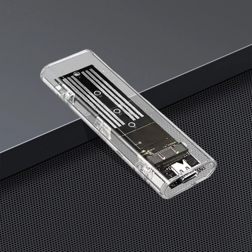 M2 SATA External SSD Enclosure USB C 10Gbps Transparent Hard Drive Case 6