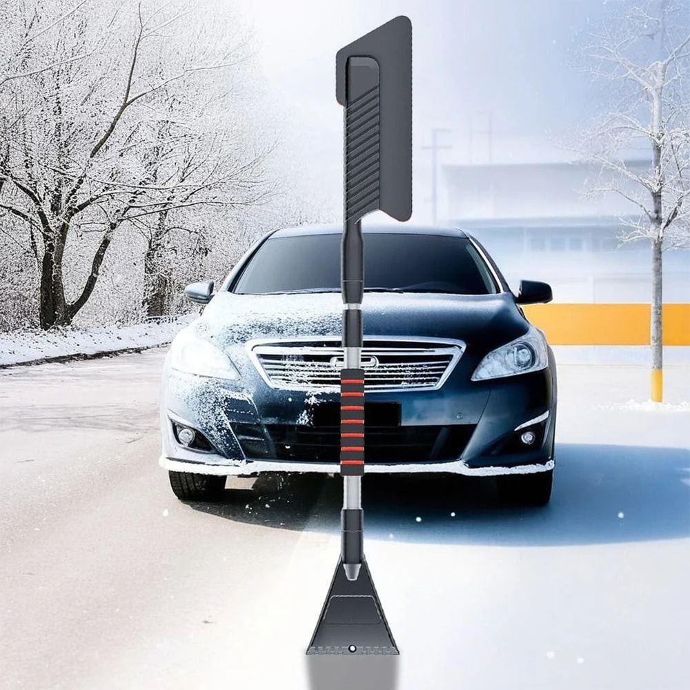 3 In 1 Car Snow Shovel And Windshield Ice Scraper With Defrost Broom 4